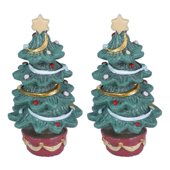 ORDDIART Christmas Tree Ornament Green Resin 2Pcs 3.0X1.8X1.8In