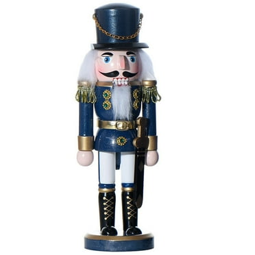 DiMaddie NOLITOY Wooden Soldier Nutcracker Ornament for Christmas Decoration - 25cm Blue