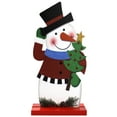 thumbnail image 1 of Wooden Christmas Snowman Tabletop Figurine Xmas Home Decor, 1 of 6