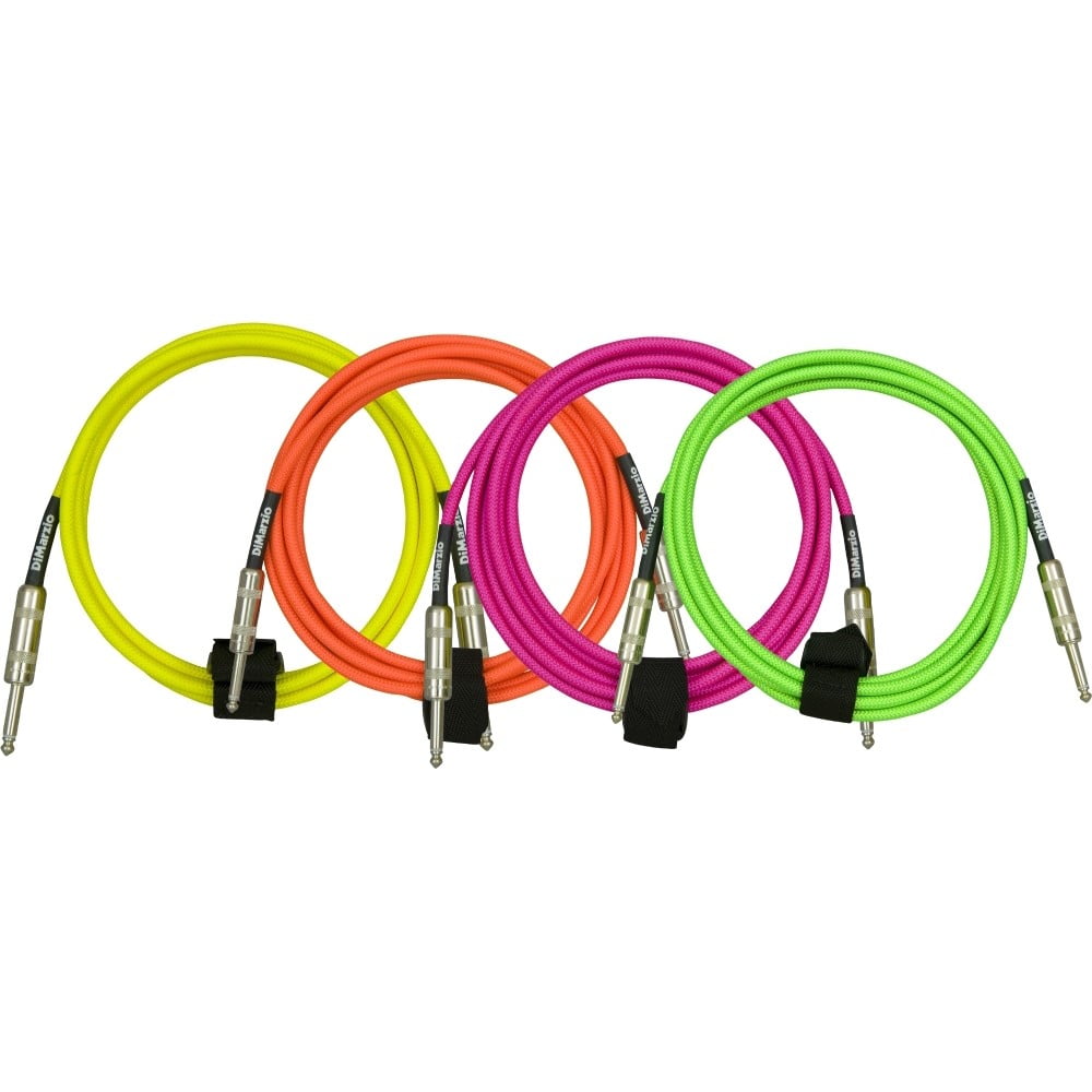 DiMarzio Neon Overbraid Instrument Cable Green 18 ft.