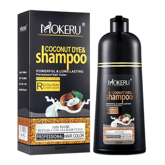 DiMilano Dark Brown Hair Dye Shampoo for Gray Hair, Herbal Ingredients Shampoo 3 in 1 Unisex, Grey Coverage Shampoo 500Ml or 17.6 fl. Oz. (Dark Brown)