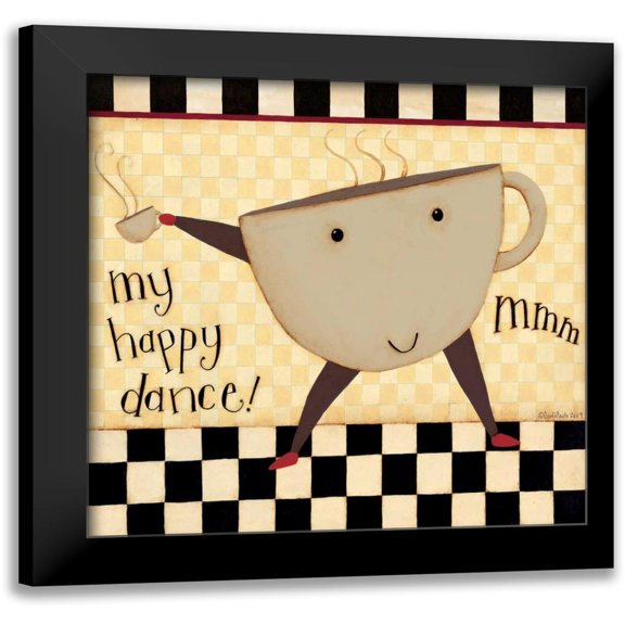 DiPaolo, Dan 12x12 Black Modern Framed Museum Art Print Titled - Coffee Dance