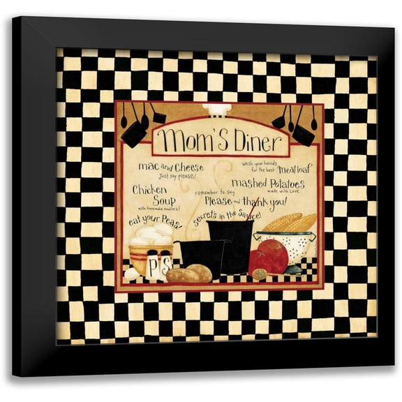 DiPaolo, Dan 12x12 Black Modern Framed Museum Art Print Titled - Corner Diner