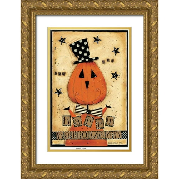 DiPaolo, Dan 13x18 Gold Ornate Wood Framed with Double Matting Museum Art Print Titled - Polka Dot Stars