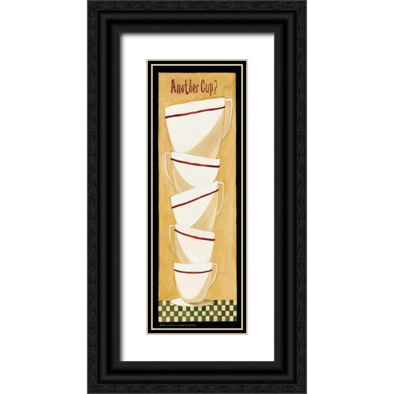DiPaolo, Dan 13x32 Black Ornate Wood Framed with Double Matting Museum Art Print Titled - Another Cup