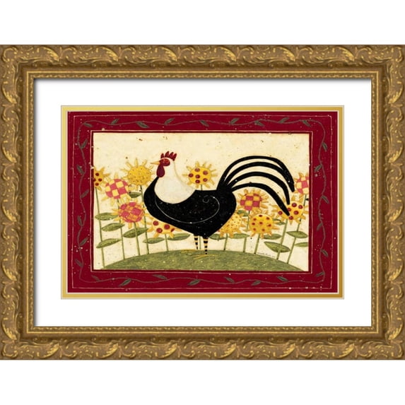 DiPaolo, Dan 14x11 Gold Ornate Wood Framed with Double Matting Museum Art Print Titled - Rooster