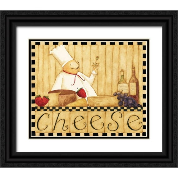 DiPaolo, Dan 14x12 Black Ornate Wood Framed with Double Matting Museum Art Print Titled - Wine And Cheese