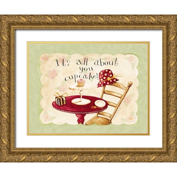 DiPaolo, Dan 14x12 Gold Ornate Wood Framed with Double Matting Museum Art Print Titled - All About You Cupcake