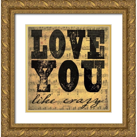 DiPaolo, Dan 15x15 Gold Ornate Wood Framed with Double Matting Museum Art Print Titled - Love You Like Crazy
