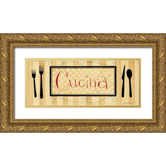 DiPaolo, Dan 18x10 Gold Ornate Wood Framed with Double Matting Museum Art Print Titled - Cucina