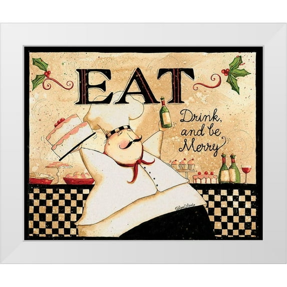 DiPaolo, Dan 18x15 White Modern Wood Framed Museum Art Print Titled - Eat Drink Be Merry