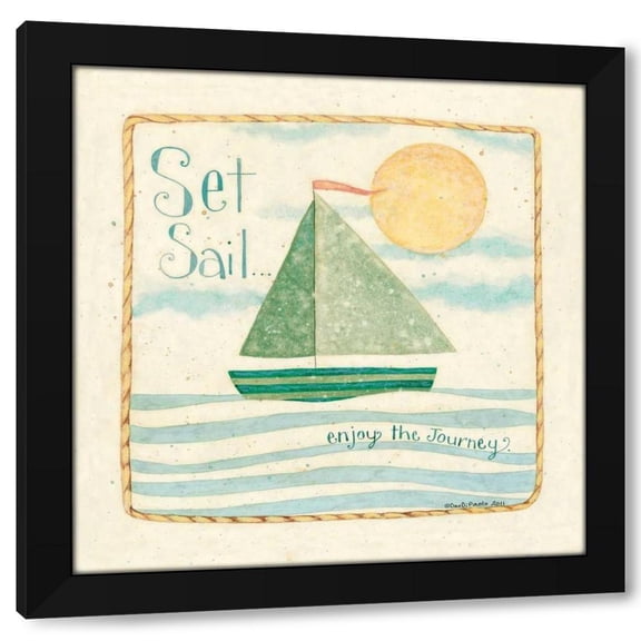 Dan DiPaolo 20x20 Black Modern Wood Framed Wall Art Titled - Set Sail