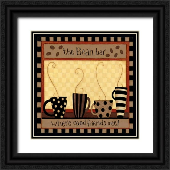 DiPaolo, Dan 20x20 Black Ornate Wood Framed with Double Matting Museum Art Print Titled - Coffee Beanery