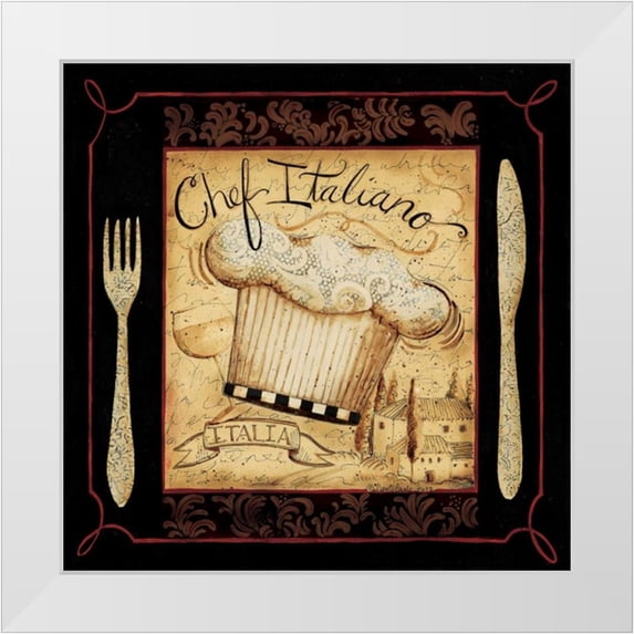 DiPaolo, Dan 20x20 White Modern Wood Framed Museum Art Print Titled - Italian Chef