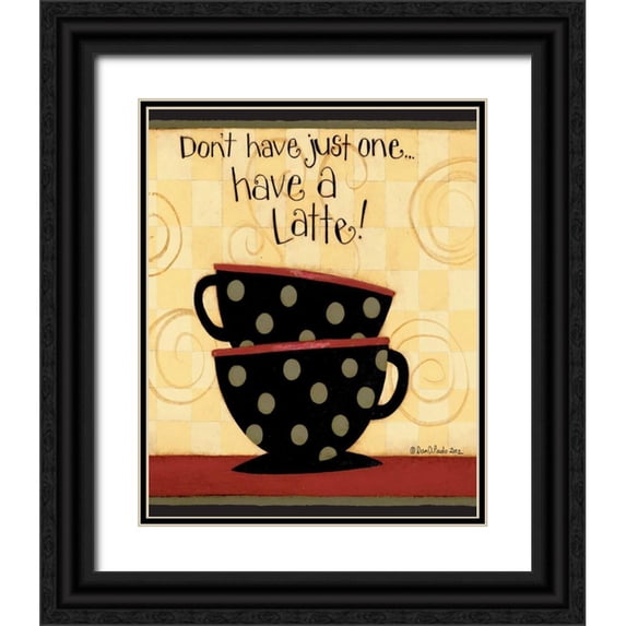 DiPaolo, Dan 20x24 Black Ornate Wood Framed with Double Matting Museum Art Print Titled - Two Latte Please