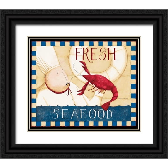 DiPaolo, Dan 23x20 Black Ornate Wood Framed with Double Matting Museum Art Print Titled - Fresh Seafood