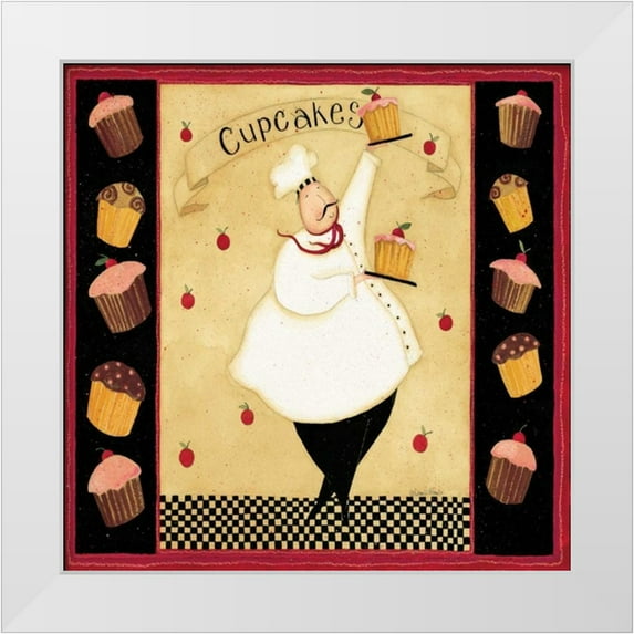 DiPaolo, Dan 26x26 White Modern Wood Framed Museum Art Print Titled - Cupcake addiction