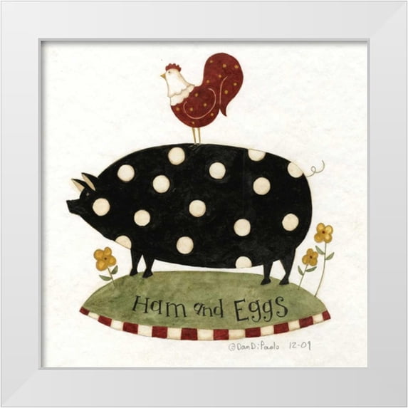 DiPaolo, Dan 26x26 White Modern Wood Framed Museum Art Print Titled - Ham And Eggs