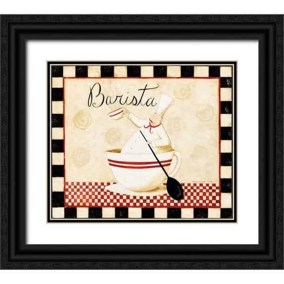 DiPaolo, Dan 30x26 Black Ornate Wood Framed with Double Matting Museum Art Print Titled - Barista