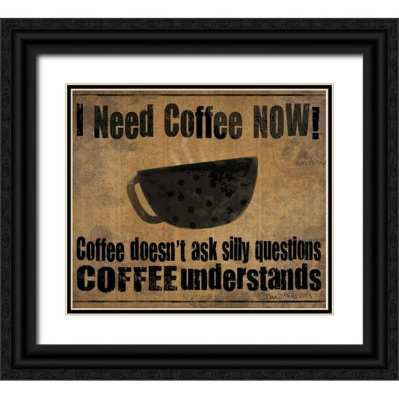 DiPaolo, Dan 30x26 Black Ornate Wood Framed with Double Matting Museum Art Print Titled - Now Coffee