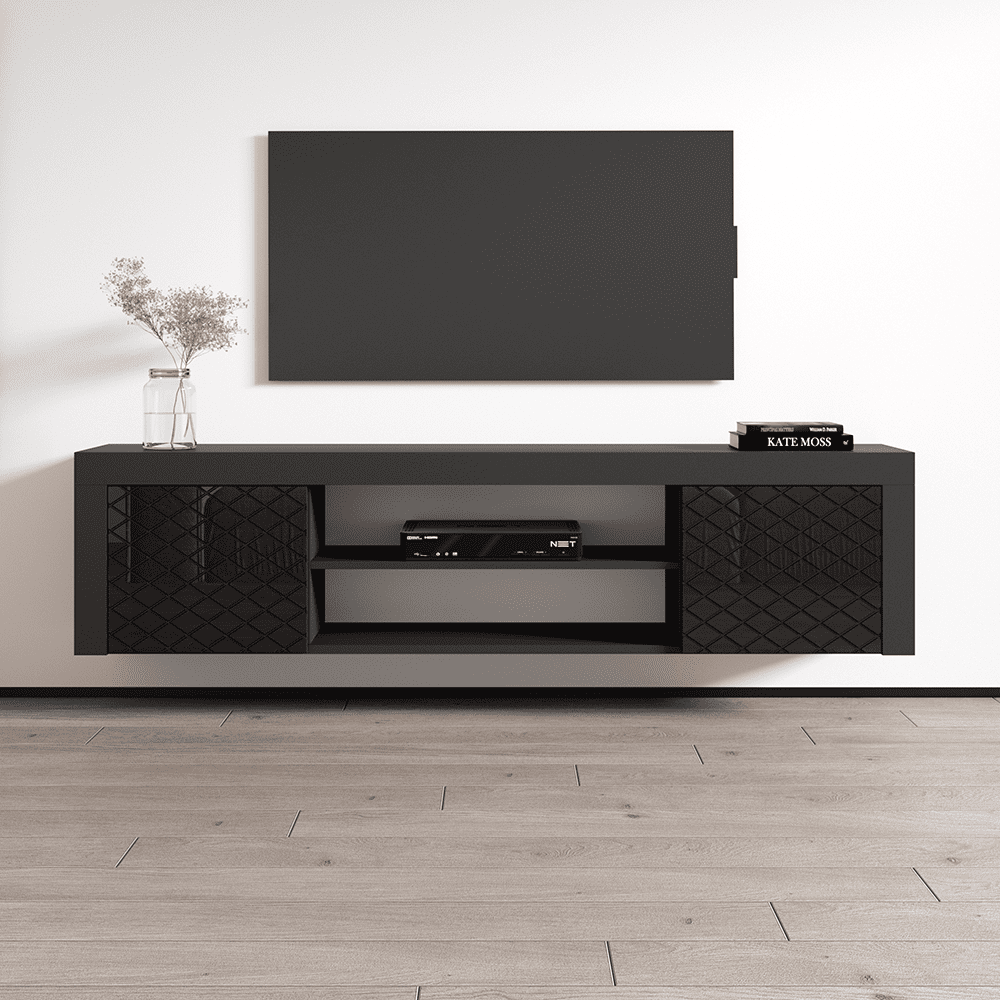 Dia 01 Floating TV Stand for TVs up to 80", Modern High Gloss 71