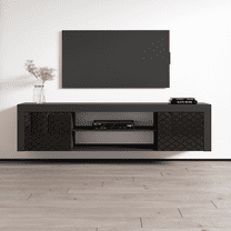 Dia 01 Floating TV Stand for TVs up to 80", Modern High Gloss 71" Entertainment Center, Wall Mounted TV Media Console with Storage Cabinets