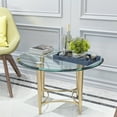 thumbnail image 1 of Dia 28'' Round Tempered Glass Table Top 0.4'' Thick Beveled Polished Edge, Use as Coffee Table Dining Table(without stand), 1 of 7