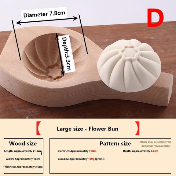 (Dia 7.8cm) Solid Wood Steamed Bread Mold Pasta Bag Steamed Stuffed Bun Pastry Steamed Stuffed Household Chinese Style Cooking Tool