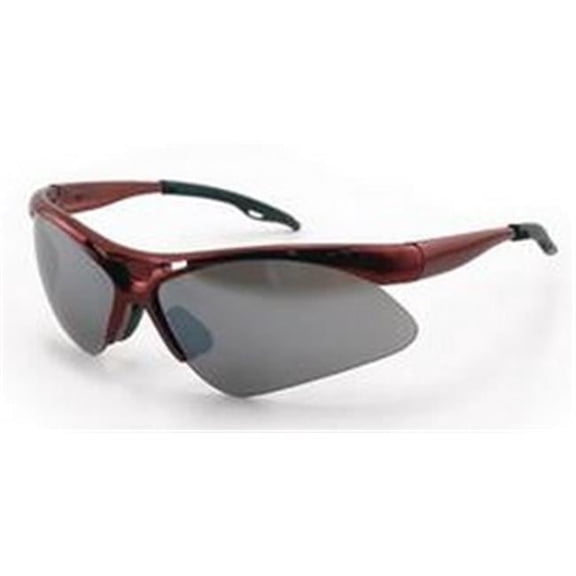 Dia Back Red Frame Safety Glasses with Smoke Mirror