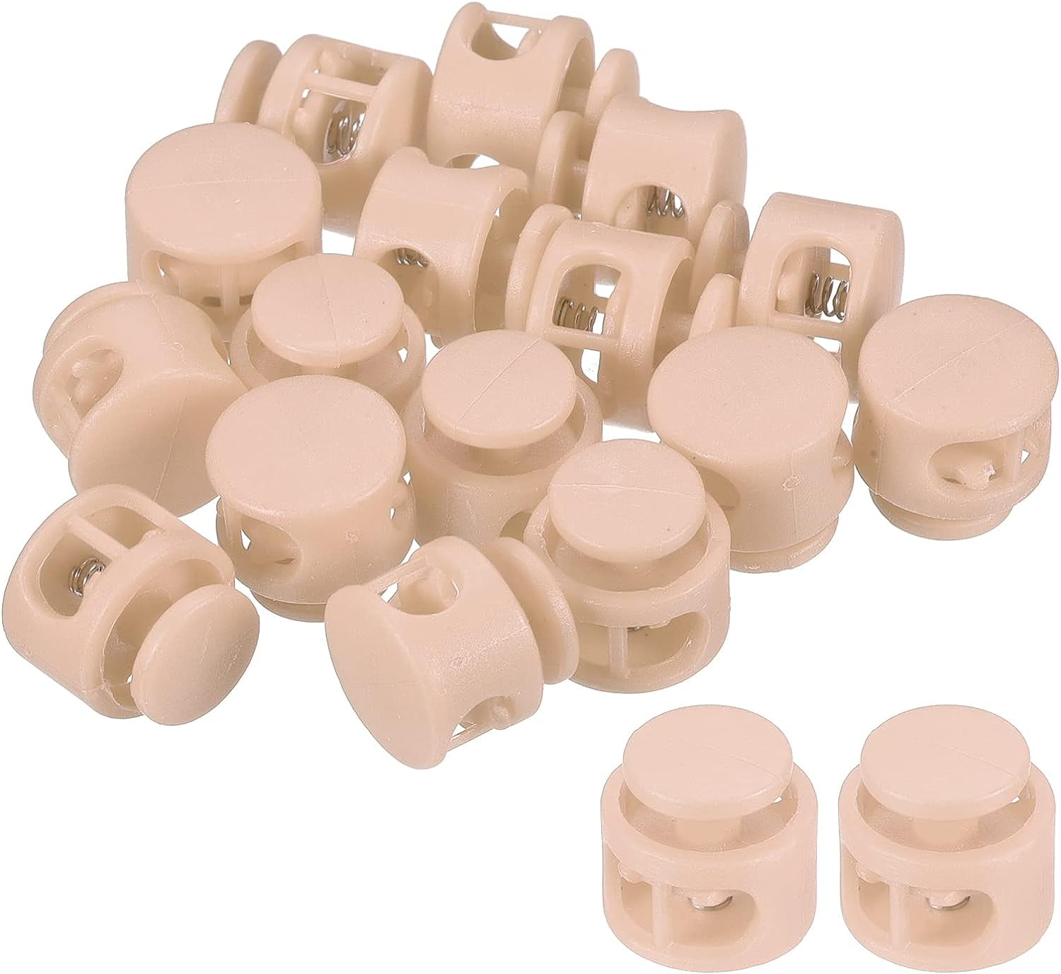 Fablastic Cord Locks, 10mm Flat Round, White Color, Silicone Locks, 48