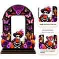 thumbnail image 1 of Dia De Los Muertos Altar Wooden Picture Frames,2026 Mexican Day of The Dead Ofrenda Decor Sugar Skull Photo Frame Tabletop Memorial Home Ornament Style D, 1 of 6