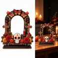 thumbnail image 1 of Dia De Los Muertos Altar Wooden Picture Frames,2026 Ornate Day of The Dead Ofrenda Decor Sugar Skull Photo Stand for Altar Tabletop Remembrance Home Decor Style F, 1 of 6