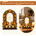 thumbnail image 1 of Dia De Los Muertos Altar Wooden Picture Frames,2026 Sugar Skull Butterfly Floral Day of The Dead Decor Frame for Mexican Ofrenda Altar Tabletop Display Style E, 1 of 6