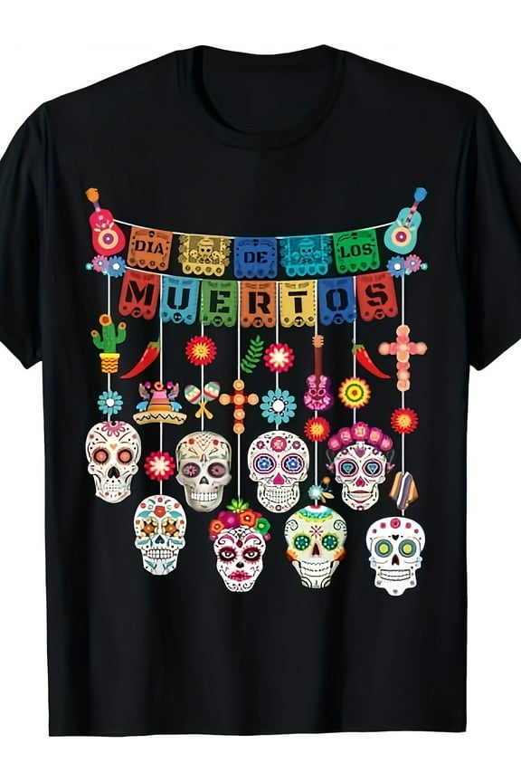 Dia De Los Muertos Funny Day Of The Dead Hanging Skulls T-Shirt
