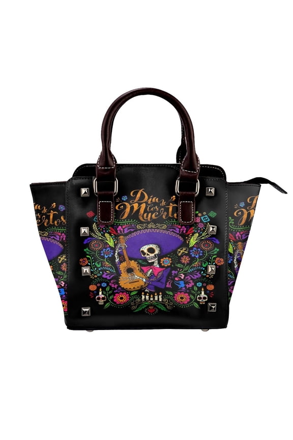Dia De Los Muertos Mexico Rivet Fashion One-Shoulder Women's Handbag Tote Bag