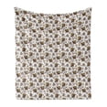 thumbnail image 1 of Dia De Los Muertos Soft Flannel Fleece Blanket, Mexican Themed Pattern with Sugar Skulls Flowers and Maracas, Cozy Plush for Indoor and Outdoor Use, 70" x 90", White and Multicolor, by Ambesonne, 1 of 5