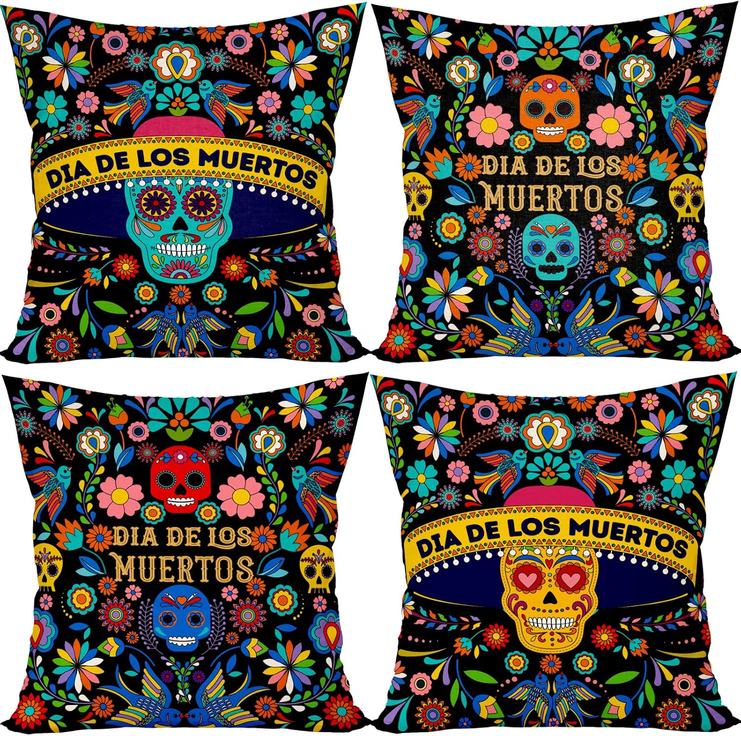 Dia de los Muertos Fiesta Handmade Cushion Cover