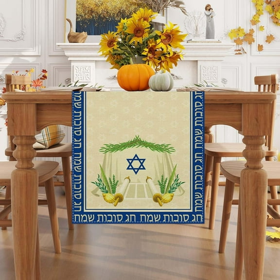 Dia De Los Muertos Table Runner Cinco de Mayo Rustic Linen Mexican Sugar Skull Day of The Dead Altar Decoration for Home Kitchen Dining Room (13.8" x 108")