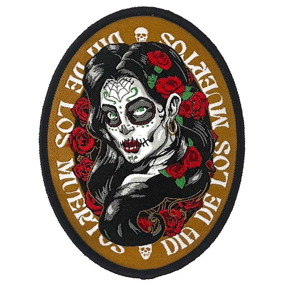 Dia De Los Muertos Woman - Woven Patch - 3" x 4"