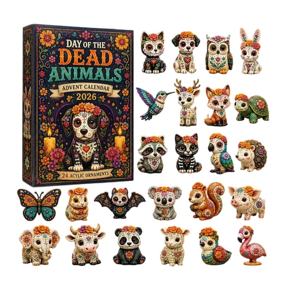 Dia De Muertos Advent Calendar, Of Dead Countdown Box, Alebrije Spirit Animal , Ofrenda Altar Mantel , Multicolor, 24 Pieces