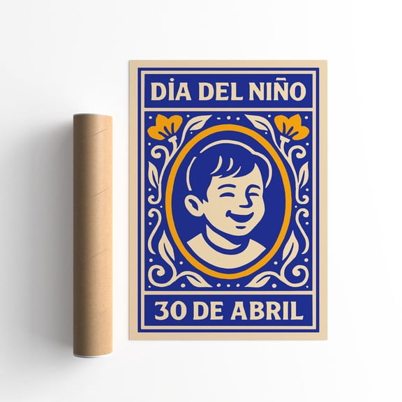 Dia Del Nino Mexican Childrens Day Art Poster, Unframed Paper Poster 8x10in