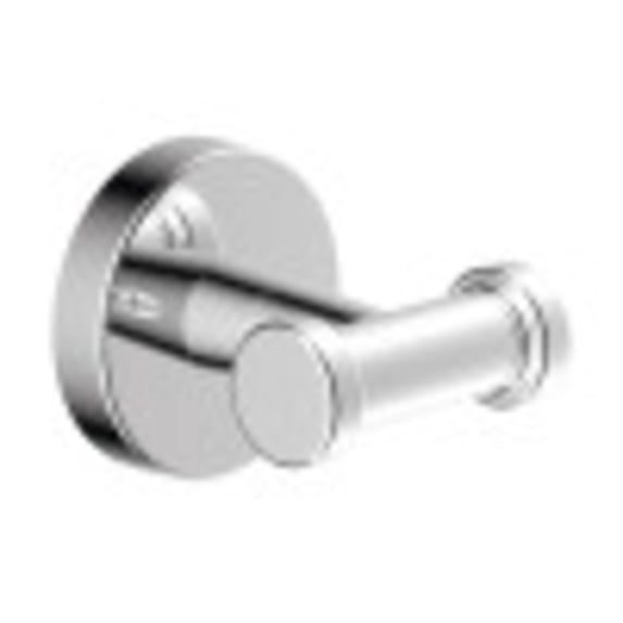 Dia Wall-Mounted Double Robe Hook in Polished Chrome