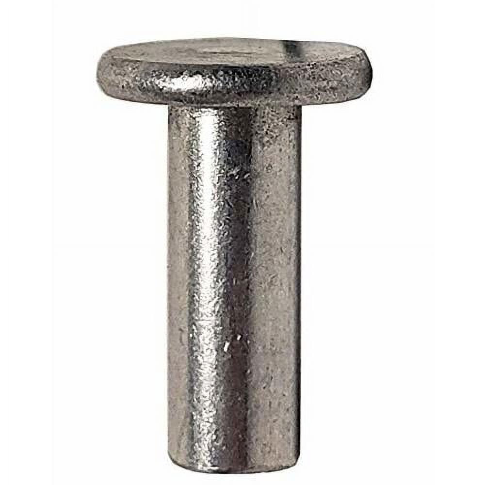 Dia. X 5/8" Length Aluminum Flat Head Solid Rivet, Plain Finish (Pack