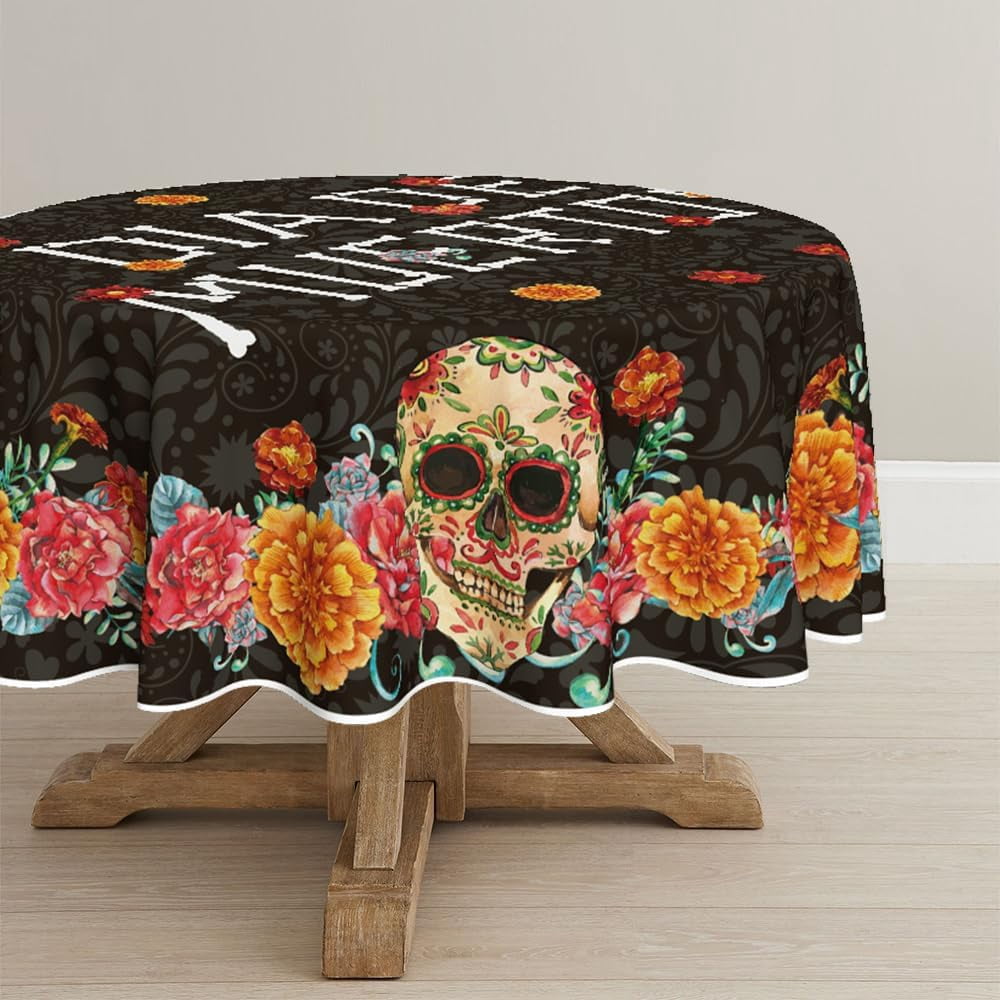 Dia de Muertos Tablecloth 52x70 Inch Rectangular, Day of The Dead ...