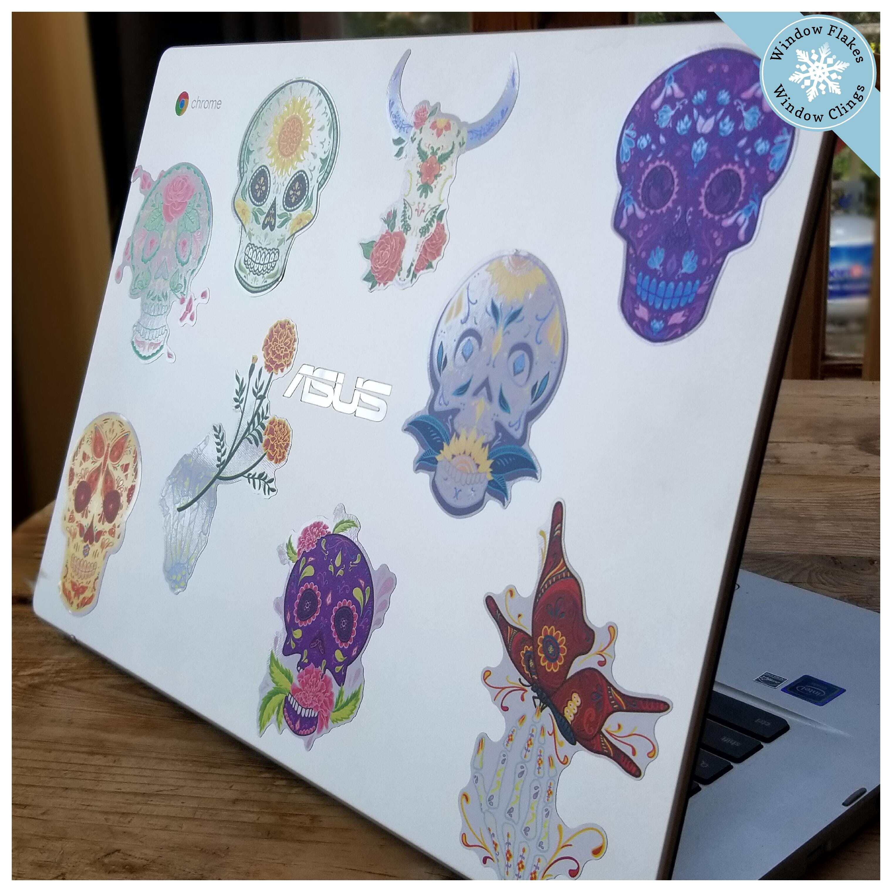 Dia de los Muertos - Halloween - Day of the Dead - Window Clings Laptop ...