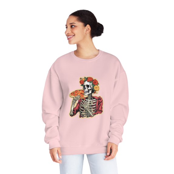 Dia de los Muertos Skeleton Enjoying Pizza - Unisex Sweatshirt