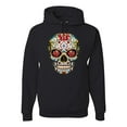 thumbnail image 1 of Dia de los Muertos Trippy Psychedelic Drugs Skull Fashion Graphic Hoodie Sweatshirt, Black, Small, 1 of 1