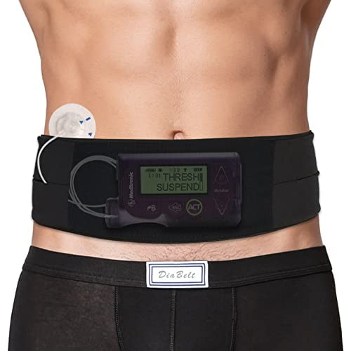DiaBelt Insulin Pump Belt with Mesh Pouch for Easy Viewing Operation