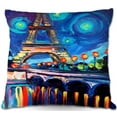 thumbnail image 1 of DiaNoche Designs Throw Pillows from Artist Aja Ann - Seine Paris France Eiffel Tower, 1 of 1