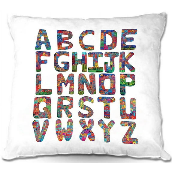 DiaNoche Designs Throw Pillows from Artist Dora Ficher - ABC Alphabet